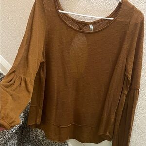 Free People Cinnamon Brown Blouse